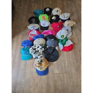 Huge Lot Of 25 Snapback 80's 90's Y2K Vintage Trucker Mesh Roped Hats...